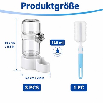 3 dávkovače vody pro ptáky 140ml, automatické nádoby na pití a krmení