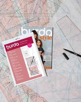 Burda Style Papierový obrúsok | Šijací papier | Polopriehľadný na obťahovanie | 5 listov 110 x 150 cm -