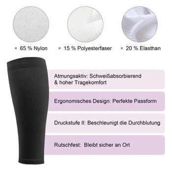 2 páry zdravotných kompresných pančúch, trieda 2, 20-30 mmHg, čierne, veľkosť L