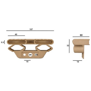 Cyclingcolors 10x Dvojité držáky lamel Dlouhé 38 x 8 mm Elastomer pro lamelový rošt Dřevěný rám