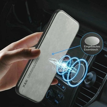 Kepuch Silklike kryt pre iPhone 15 - Puzdrá so vstavanou kovovou doštičkou pre iPhone 15 - šedá