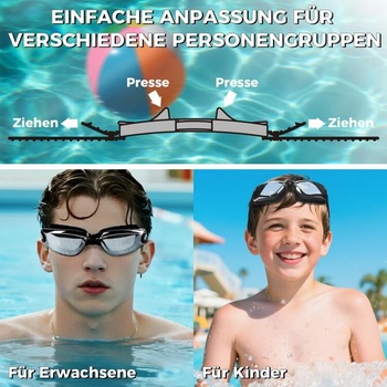 Plavecké brýle Hersvin (M/0 až M/-8.0) Ochranné brýle s UV filtrem a úpravou proti zamlžování pro