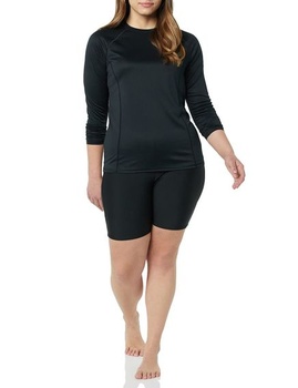 Dámsky rashguard s dlhým rukávom Amazon Essentials, veľkosť 40, opraný, čierny