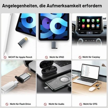 Adaptér AXFEE Lightning na USB-C (2 ks), Lightning samice na Type-C samec (2 ks)