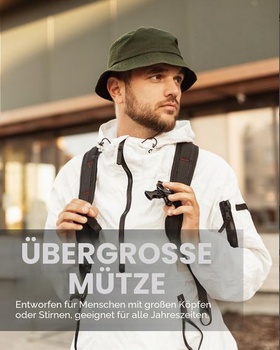 Zylioo Bucket Hat XL/XXL/3XL Rybársky klobúk pre veľké hlavy, UPF50+ Obojstranný bucket Hat,