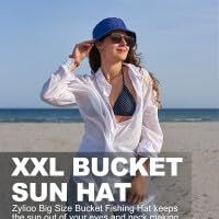 Zylioo Bucket Hat XL/XXL/3XL Rybársky klobúk pre veľké hlavy, UPF50+ Obojstranný bucket Hat,