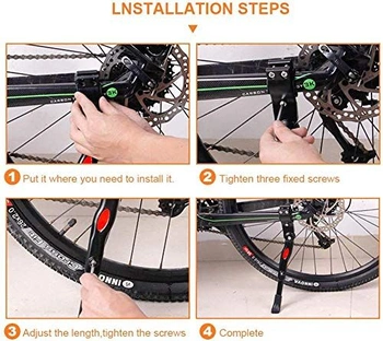 Stojan na bicykel YIQI, nastaviteľný hliníkový stojan, bočný stojan na zadnú montáž, univerzálny