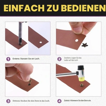 Sada hvězdicových nýtů Swpeet, 12 x 6 mm, bronz, 12 x 6 mm, hvězdicové nýty, kožené nýty, nýty a