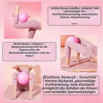 3 pilates lopty 25 cm s priloženou fúkacou pipou, malá gymnastická lopta, protišmyková sedacia lopta,