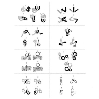 8dielna sada kovových drôtových puzzle, logická sada hlavolamov z kovového drôtu
