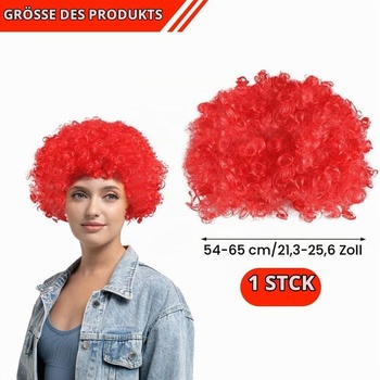 Červená afro parochňa pre mužov