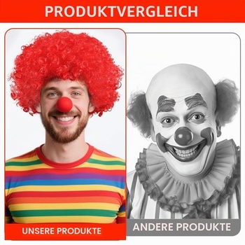 Červená afro parochňa pre mužov