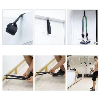 POFET 2dielna dverová kotva pre odporové gumy, silový tréning, ergonomická, protišmyková, odolná