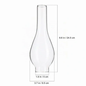 Tienidlo Ciieeo pre olejovú lampu vyrobené z číreho skla, sklenený valec pre petrolejovú lampu,