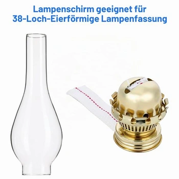 Tienidlo Ciieeo pre olejovú lampu vyrobené z číreho skla, sklenený valec pre petrolejovú lampu,