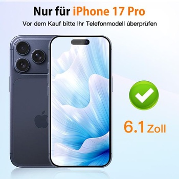 Ochranné tvrdené sklo VideoSecu pre iPhone 17 Pro, balenie 2 kusov, čítačka odtlačkov prstov, nerozbitné,