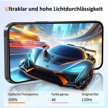 Ochranné tvrdené sklo VideoSecu pre iPhone 17 Pro, balenie 2 kusov, čítačka odtlačkov prstov, nerozbitné,