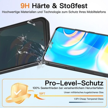 Ochranné sklo VideoSecu z tvrzeného skla pro Xiaomi Redmi Note 13, balení 2 kusů, čtečka otisků