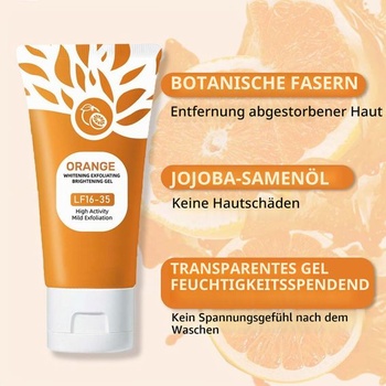 Exfoliačný gél s pomarančovými enzýmami, prírodný pomarančový peeling, čistiaci a hydratačný prípravok