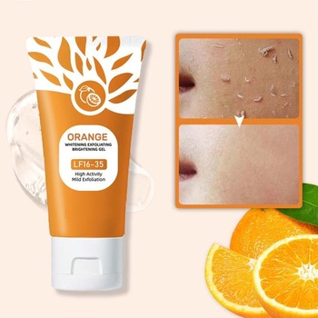 Exfoliačný gél s pomarančovými enzýmami, prírodný pomarančový peeling, čistiaci a hydratačný prípravok