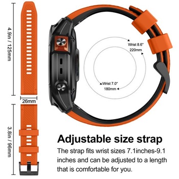 Remienok 26mm pre Fenix ​​8 51mm/7X Pro/6X Pro/5X Plus/7X/6X/5X/3 HR oranžovo-čierny