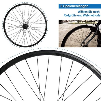 38dielne drôtiky z nerezovej ocele na bicykel - drôtiky pre horské bicykle s niplemi na drôtiky - čierne