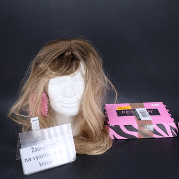 FESHFEN Ombré blond vrstvená parochňa s ofinou, 60 cm dlhá parochňa s ofinou pre ženy, syntetické