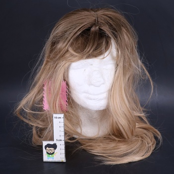 FESHFEN Ombré blond vrstvená parochňa s ofinou, 60 cm dlhá parochňa s ofinou pre ženy, syntetické
