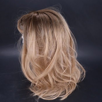 FESHFEN Ombré blond vrstvená parochňa s ofinou, 60 cm dlhá parochňa s ofinou pre ženy, syntetické