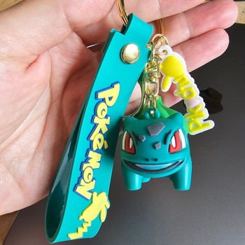 Detská kľúčenka Pokémon Bulbasaur s pútkom a karabínou