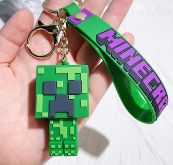 Detská kľúčenka Creeper s pútkom a karabínou