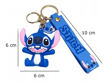 Detská kľúčenka Lilo a Stitch modrý s pútkom a karabínou