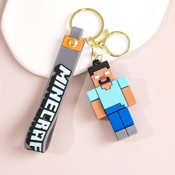 Detská kľúčenka Steve Pixel s pútkom a karabínou