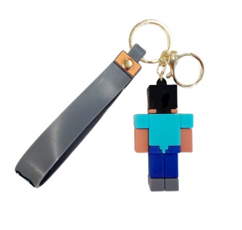 Detská kľúčenka Steve Pixel s pútkom a karabínou