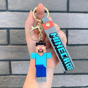 Detská kľúčenka Steve Pixel s pútkom a karabínou