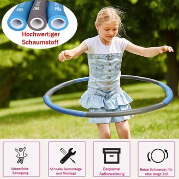 LETAO Hula Hoop pre deti od 4 rokov | Modrošedá hula hoop pre deti, rozoberateľná, obsahuje