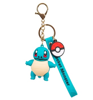 Detská kľúčenka Pokémon Squirtle s pútkom a karabínou