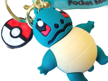 Detská kľúčenka Pokémon Squirtle s pútkom a karabínou