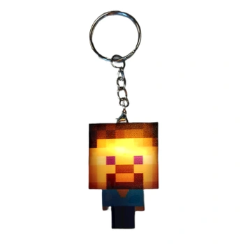 Detská svietiaca kľúčenka Steve s krúžkom