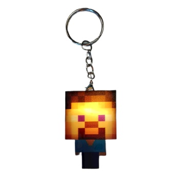 Detská svietiaca kľúčenka Steve s krúžkom