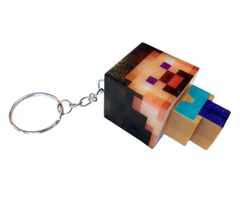 Detská svietiaca kľúčenka Steve s krúžkom