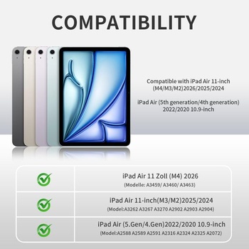 Magnetický kryt JKSML pro iPad Air 11 palců (M4/M3/M2) 2026/2025/2024 modrošedý