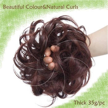 Príčesok Silk-co s gumičkou, drdol pre vlnité vlasy, mäkký drdol s gumičkou, 35 g, pre hustejší