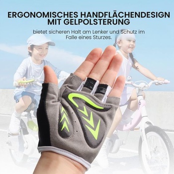 Detské cyklistické rukavice FINGER TEN MTB, gélové, na bicykel, s pol prstami, športové, cyklistické
