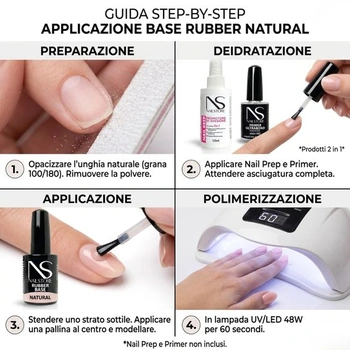 Obchod s nehty - Přírodní gumová báze pro tenké a slabé nehty, posiluje přírodní nehty, přilnavost