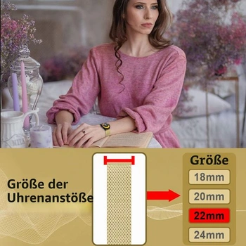 Řemínek z nerezové oceli pro 22mm a 20mm hodinky, náhradní kovový řemínek s rychloupínacím