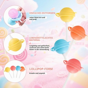 Forma na zmrzlinu Lollipop, sada 8 foriem na lízanky, silikónové formy na zmrzlinu, mini formy na