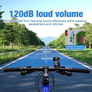 Elektrický zvonček na bicykel, hlasný elektrický zvonček na bicykel 120 dB, vodotesný dobíjací zvonček na