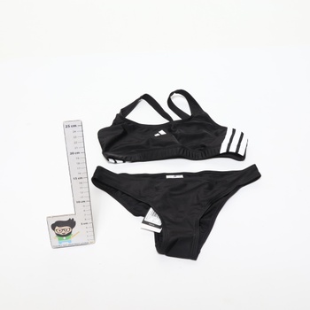 Dámske bikiny adidas 3 Stripes V-Back, čierne/biele, 36