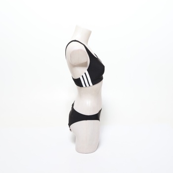 Dámske bikiny adidas 3 Stripes V-Back, čierne/biele, 36